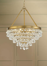Crystorama Calypso 6 Light Crystal Teardrop Vibrant Gold Chandelier