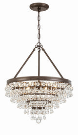 Crystorama Calypso 6 Light Crystal Teardrop Vibrant Bronze Chandelier