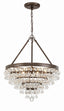 Crystorama Calypso 6 Light Crystal Teardrop Vibrant Bronze Chandelier
