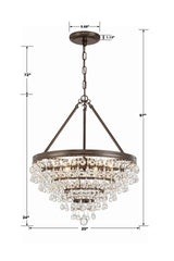 Crystorama Calypso 6 Light Crystal Teardrop Vibrant Bronze Chandelier