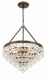 Crystorama Calypso 6 Light Crystal Teardrop Vibrant Bronze Chandelier