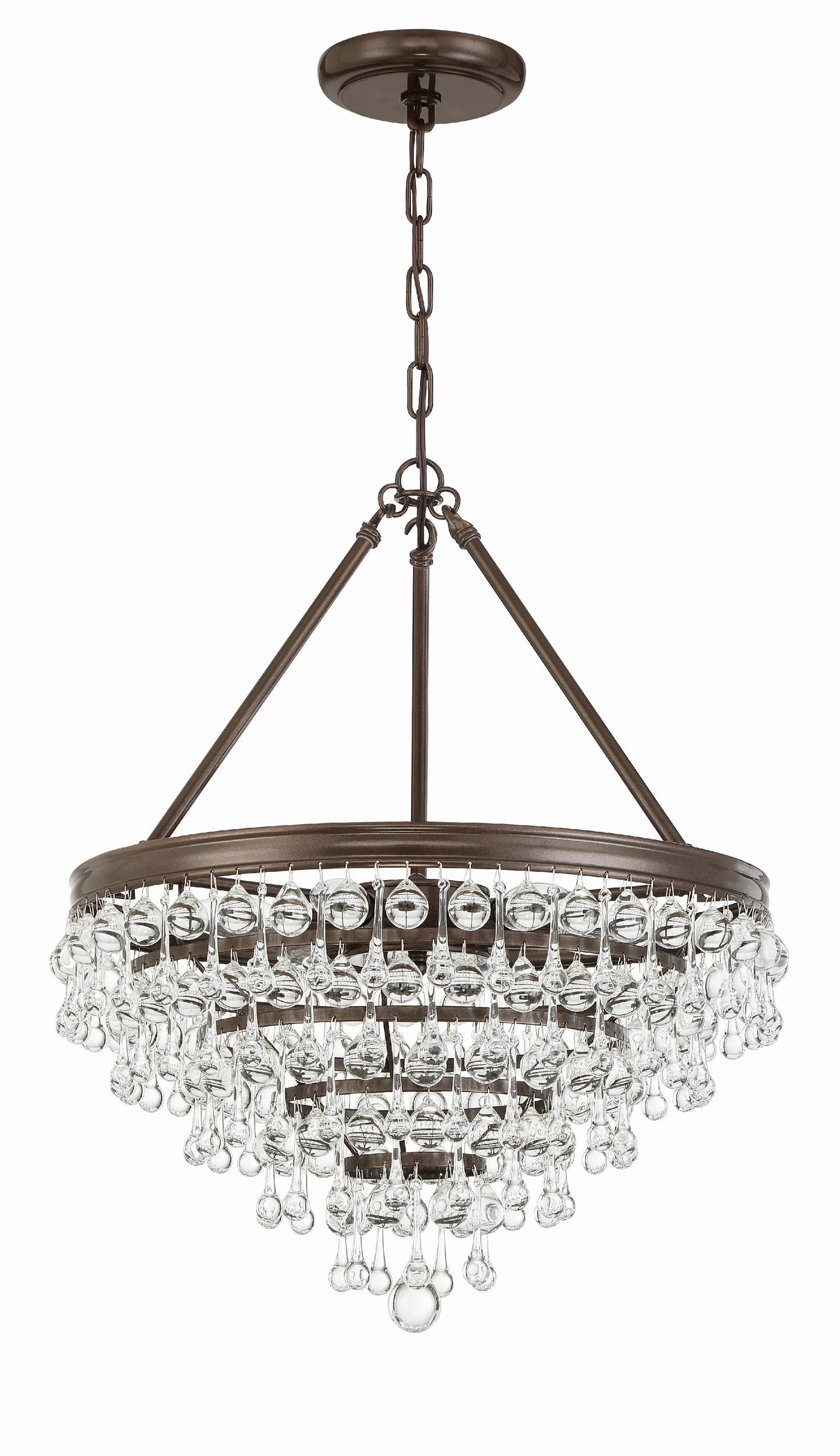 Crystorama Calypso 6 Light Crystal Teardrop Vibrant Bronze Chandelier