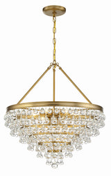 Crystorama Calypso 8 Light Crystal Teardrop Vibrant Gold Chandelier