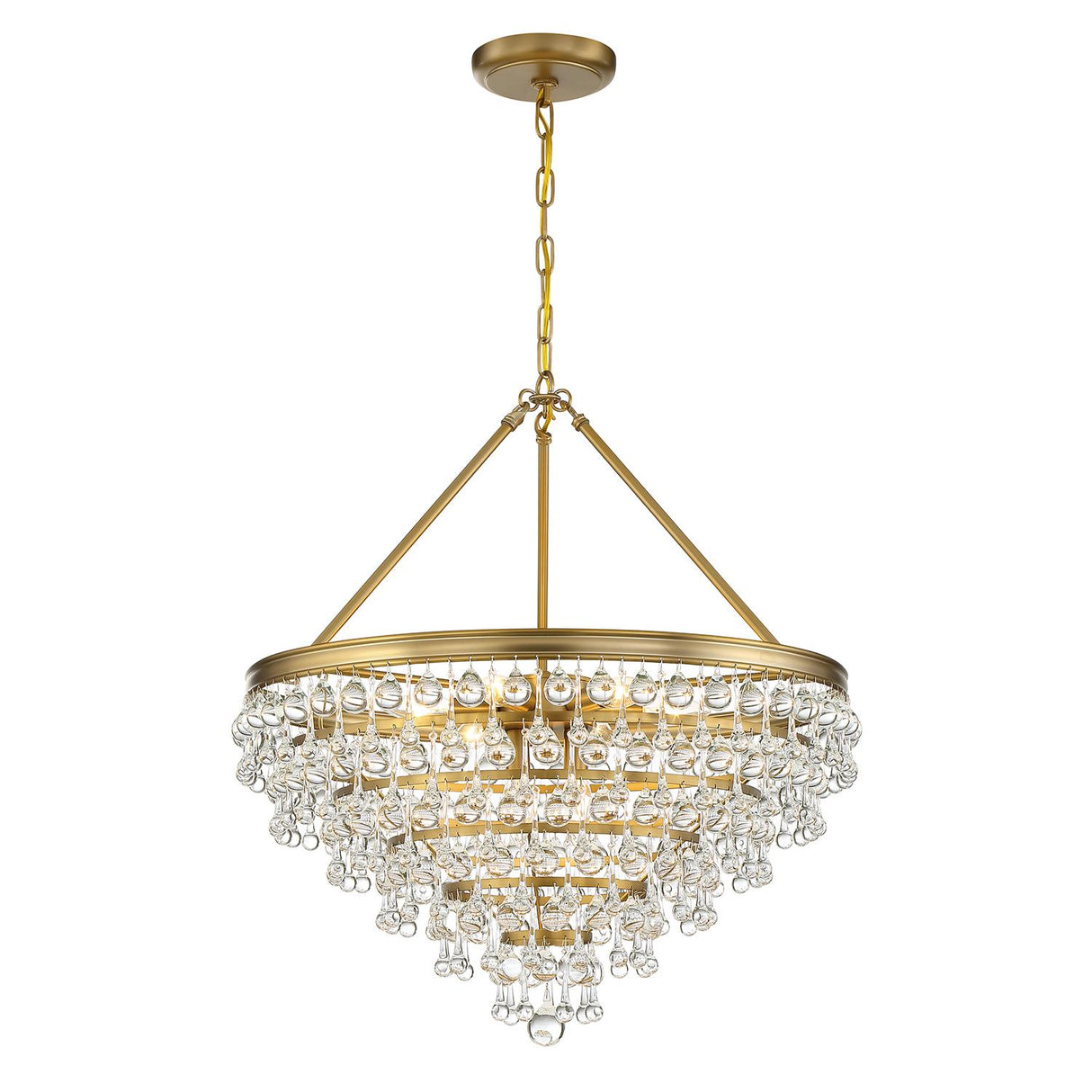 Crystorama Calypso 8 Light Crystal Teardrop Vibrant Gold Chandelier