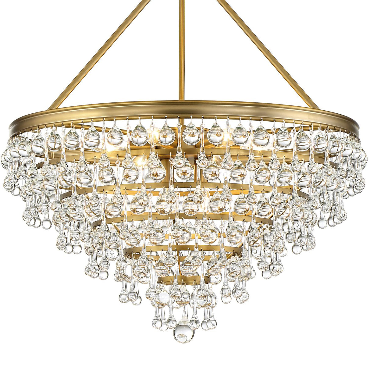 Crystorama Calypso 8 Light Crystal Teardrop Vibrant Gold Chandelier