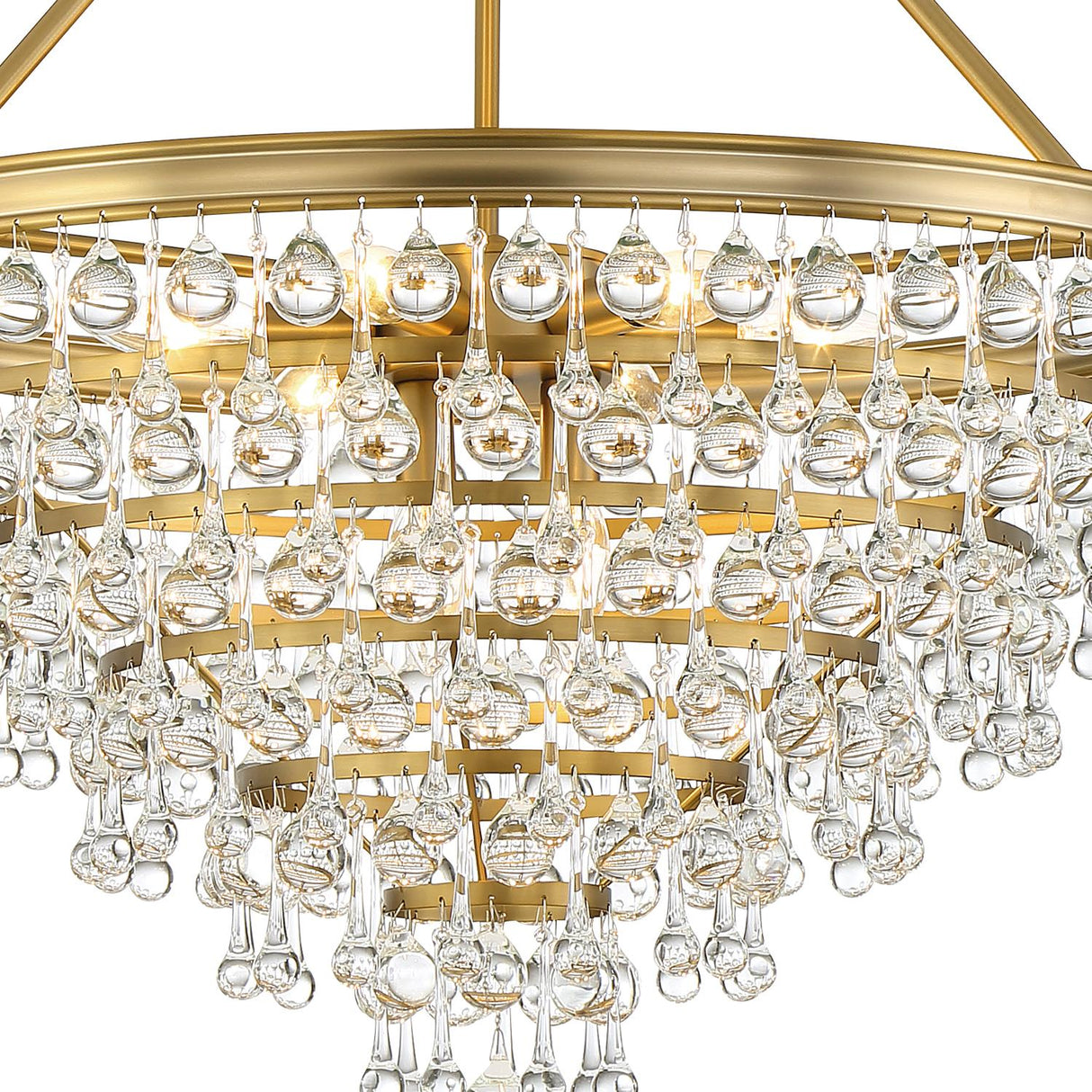 Crystorama Calypso 8 Light Crystal Teardrop Vibrant Gold Chandelier