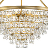 Crystorama Calypso 8 Light Crystal Teardrop Vibrant Gold Chandelier