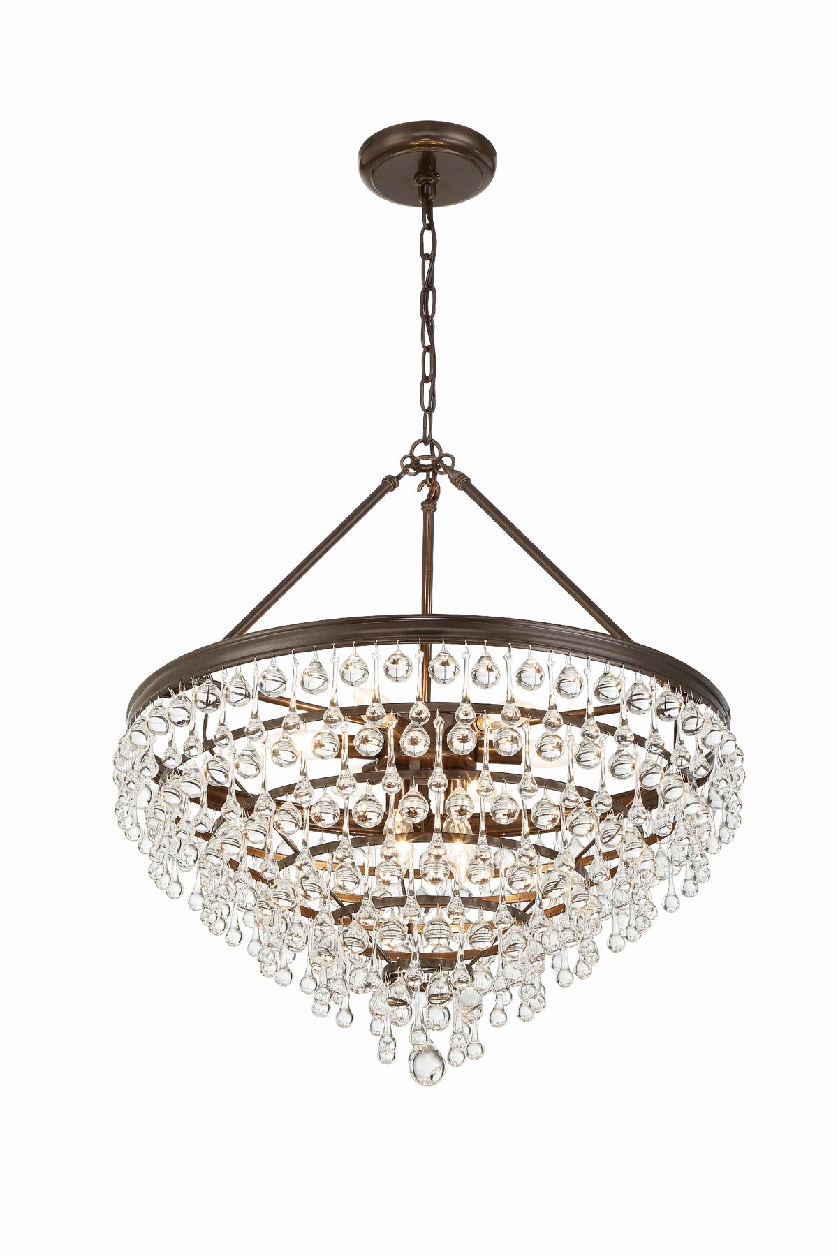 Crystorama Calypso 8 Light Crystal Teardrop Vibrant Bronze Chandelier