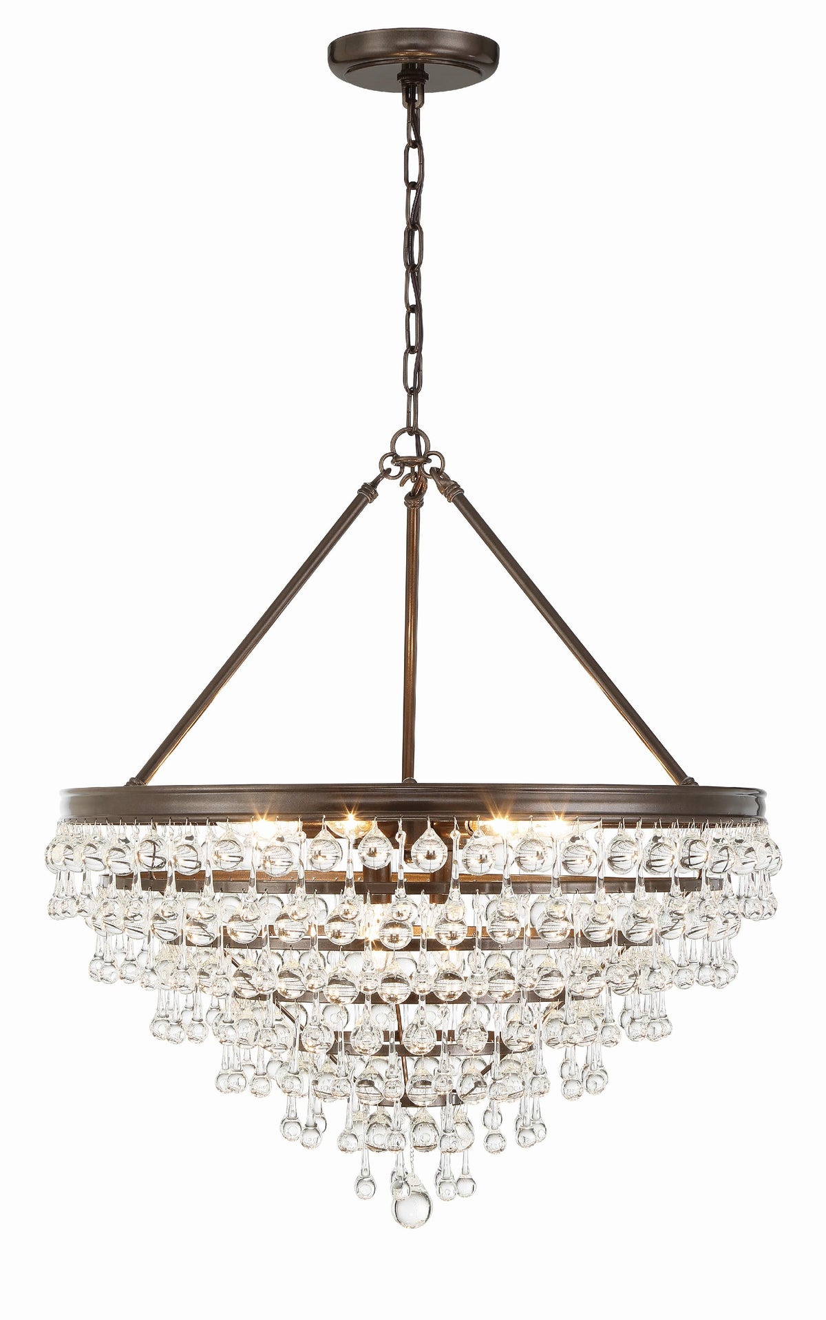 Crystorama Calypso 8 Light Crystal Teardrop Vibrant Bronze Chandelier