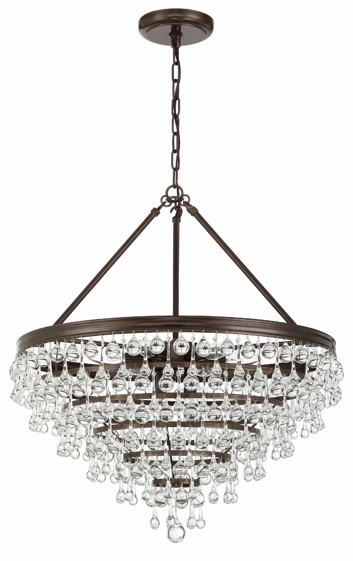 Crystorama Calypso 8 Light Crystal Teardrop Vibrant Bronze Chandelier