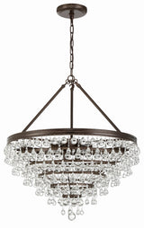 Crystorama Calypso 8 Light Crystal Teardrop Vibrant Bronze Chandelier