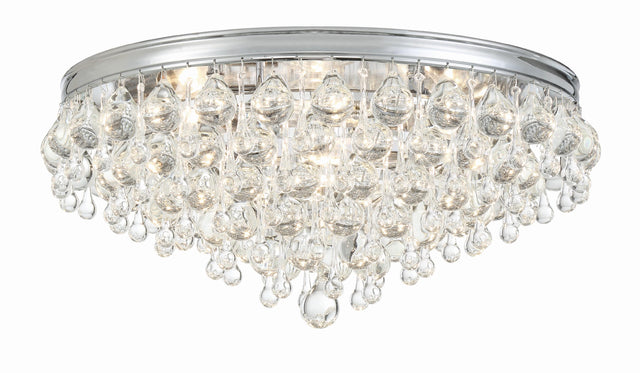 Crystorama Calypso 6 Light Crystal Teardrop Polished Chrome Flush Mount