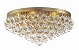 Crystorama Calypso 6 Light Crystal Teardrop Vibrant Gold Flush Mount