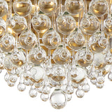 Crystorama Calypso 6 Light Crystal Teardrop Vibrant Gold Flush Mount