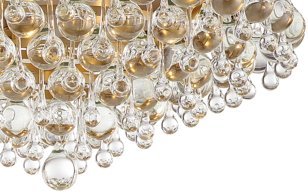 Crystorama Calypso 6 Light Crystal Teardrop Vibrant Gold Flush Mount