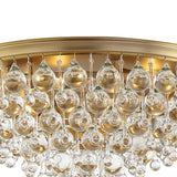 Crystorama Calypso 6 Light Crystal Teardrop Vibrant Gold Flush Mount