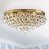 Crystorama Calypso 6 Light Crystal Teardrop Vibrant Gold Flush Mount