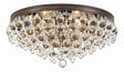 Crystorama Calypso 6 Light Crystal Teardrop Vibrant Bronze Flush Mount