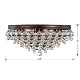Crystorama Calypso 6 Light Crystal Teardrop Vibrant Bronze Flush Mount