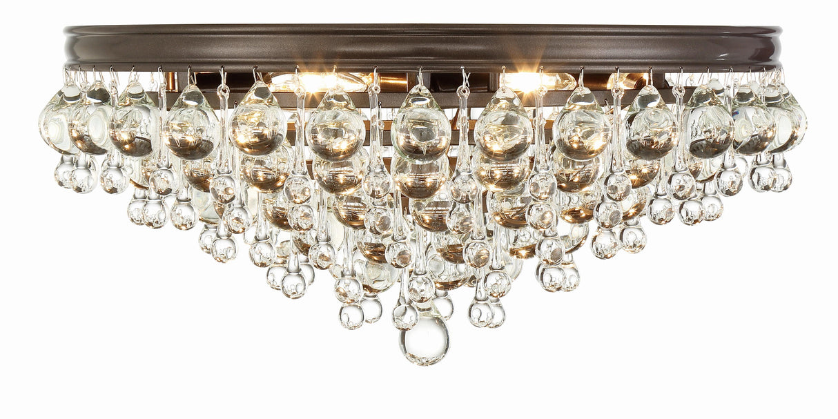 Crystorama Calypso 6 Light Crystal Teardrop Vibrant Bronze Flush Mount