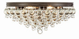 Crystorama Calypso 6 Light Crystal Teardrop Vibrant Bronze Flush Mount