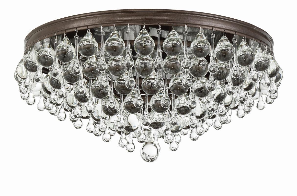 Crystorama Calypso 6 Light Crystal Teardrop Vibrant Bronze Flush Mount