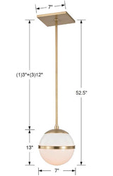 Crystorama Brian Patrick Flynn Truax 1 Light Aged Brass Mini Pendant