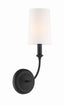 Crystorama Libby Langdon Sylvan 1 Light Black Forged Sconce