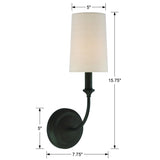 Crystorama Libby Langdon Sylvan 1 Light Dark Bronze Sconce
