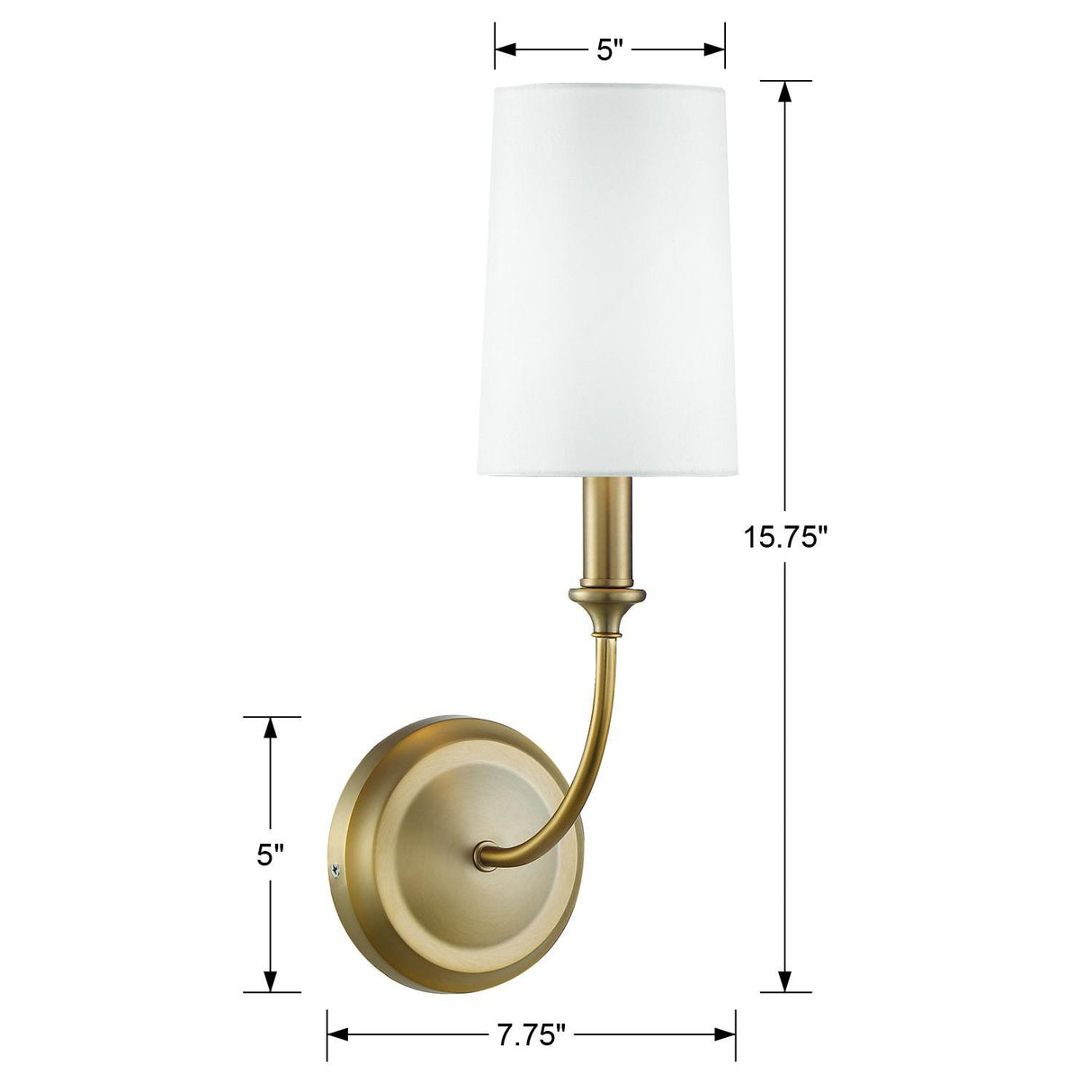 Crystorama Libby Langdon Sylvan 1 Light Vibrant Gold Sconce
