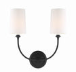Crystorama Libby Langdon Sylvan 2 Light Black Forged Sconce