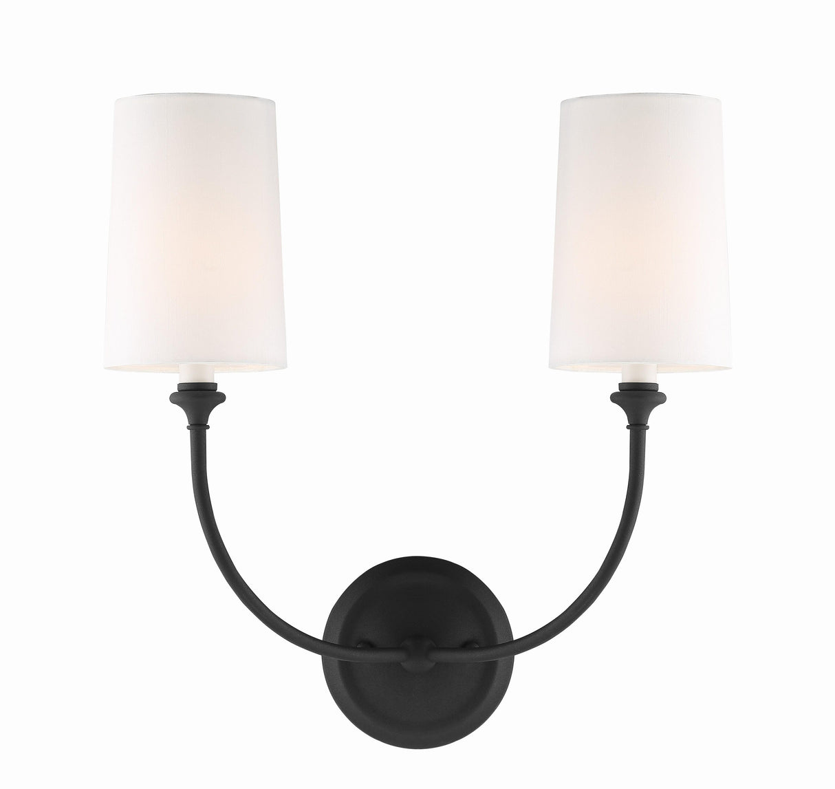 Crystorama Libby Langdon Sylvan 2 Light Black Forged Sconce