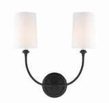 Crystorama Libby Langdon Sylvan 2 Light Black Forged Sconce