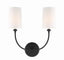 Crystorama Libby Langdon Sylvan 2 Light Black Forged Sconce