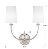 Crystorama Libby Langdon Sylvan 2 Light Polished Nickel Sconce