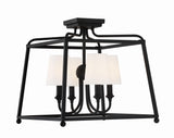 Crystorama Libby Langdon Sylvan 4 Light Black Forged Semi Flush Mount