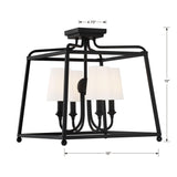 Crystorama Libby Langdon Sylvan 4 Light Black Forged Semi Flush Mount