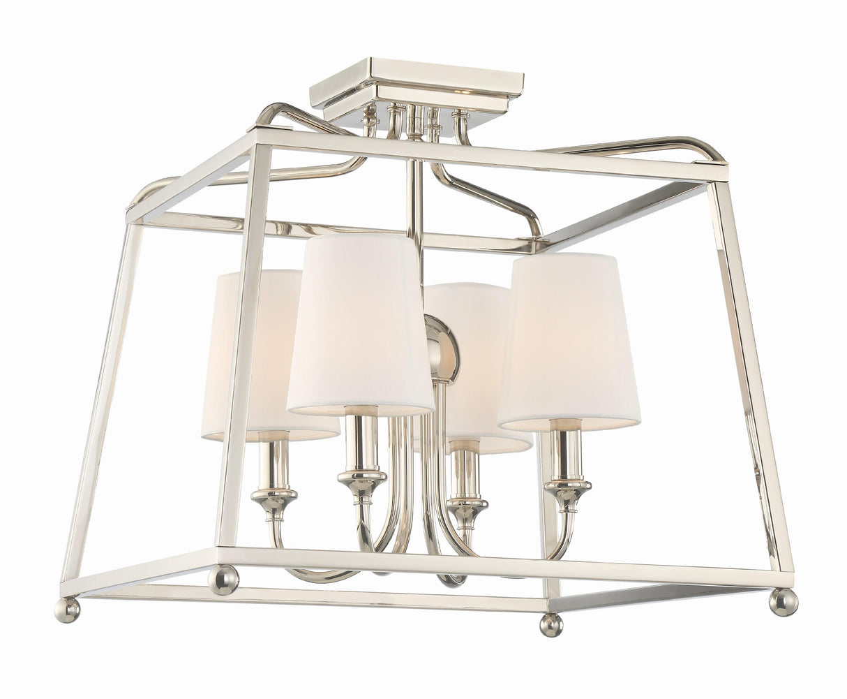 Crystorama Libby Langdon Sylvan 4 Light Polished Nickel Semi Flush Mount