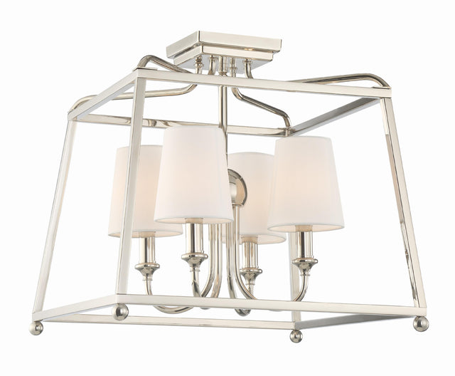 Crystorama Libby Langdon Sylvan 4 Light Polished Nickel Semi Flush Mount