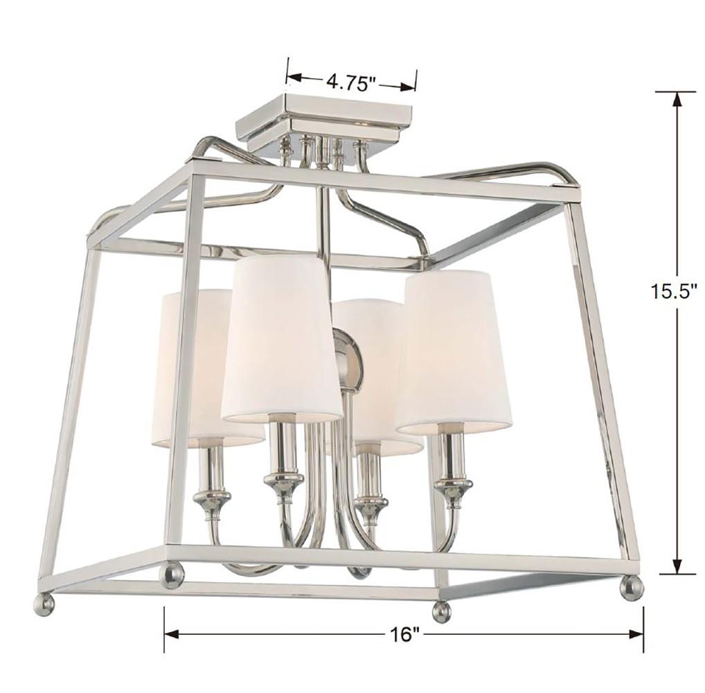 Crystorama Libby Langdon Sylvan 4 Light Polished Nickel Semi Flush Mount