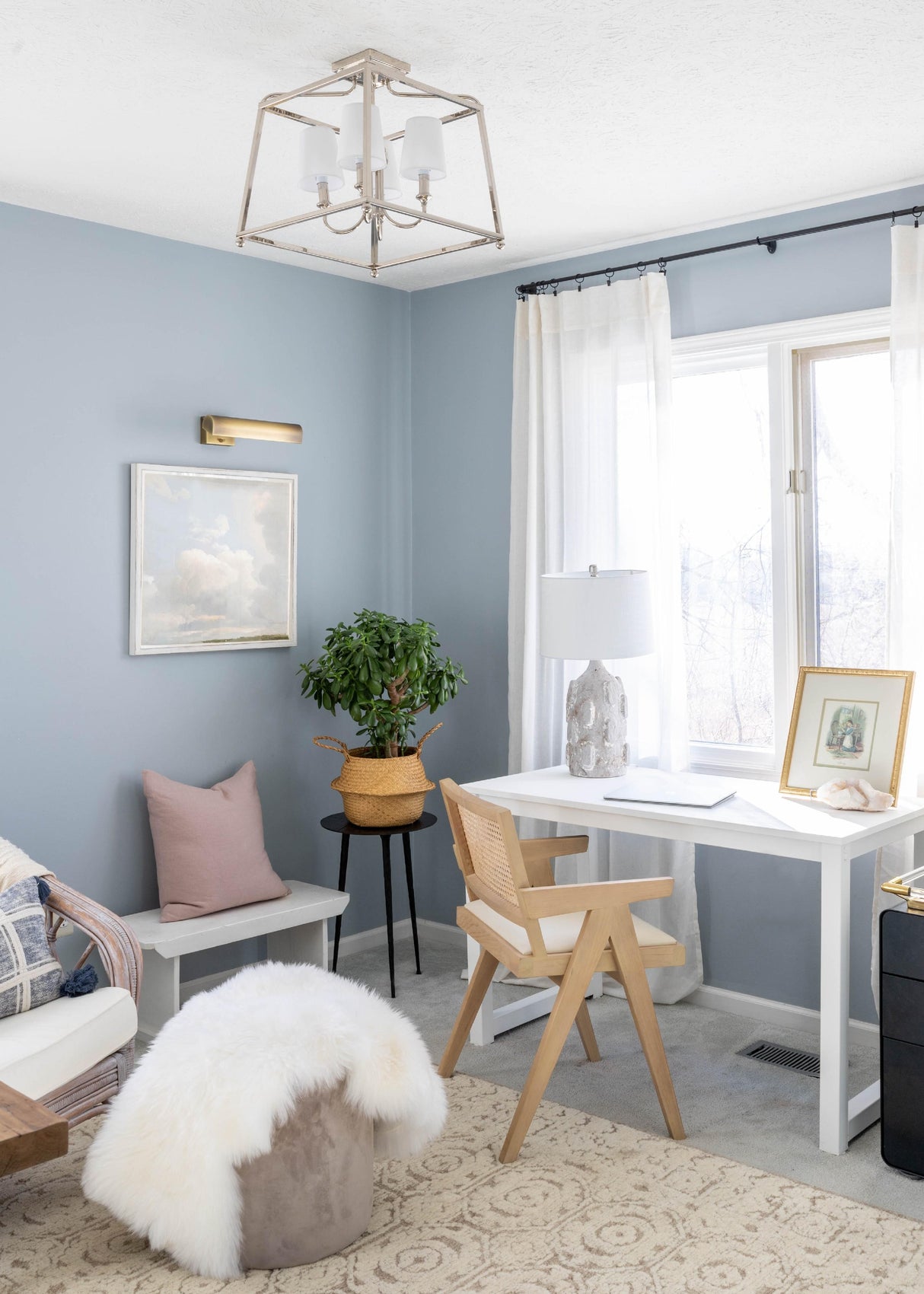 Crystorama Libby Langdon Sylvan 4 Light Polished Nickel Semi Flush Mount