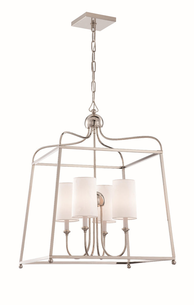 Crystorama Libby Langdon Sylvan 4 Light Polished Nickel Lantern Chandelier