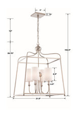 Crystorama Libby Langdon Sylvan 4 Light Polished Nickel Lantern Chandelier