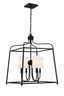 Crystorama Libby Langdon Sylvan 4 Light Black Forged Lantern Chandelier