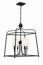 Crystorama Libby Langdon Sylvan 4 Light Black Forged Lantern Chandelier