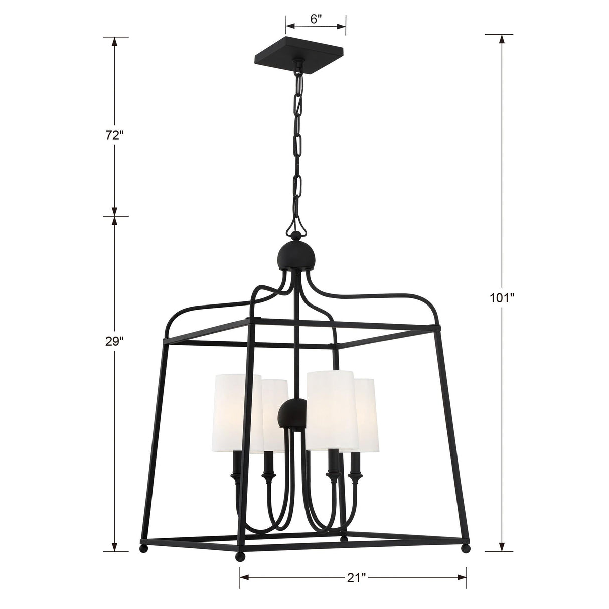 Crystorama Libby Langdon Sylvan 4 Light Black Forged Lantern Chandelier