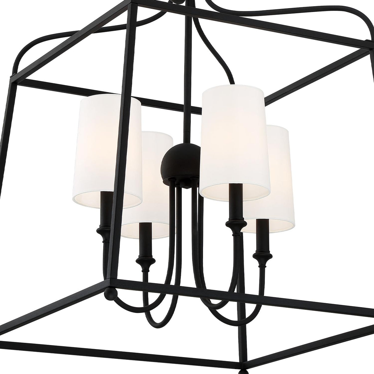 Crystorama Libby Langdon Sylvan 4 Light Black Forged Lantern Chandelier