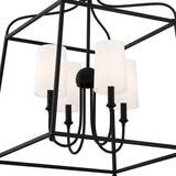Crystorama Libby Langdon Sylvan 4 Light Black Forged Lantern Chandelier