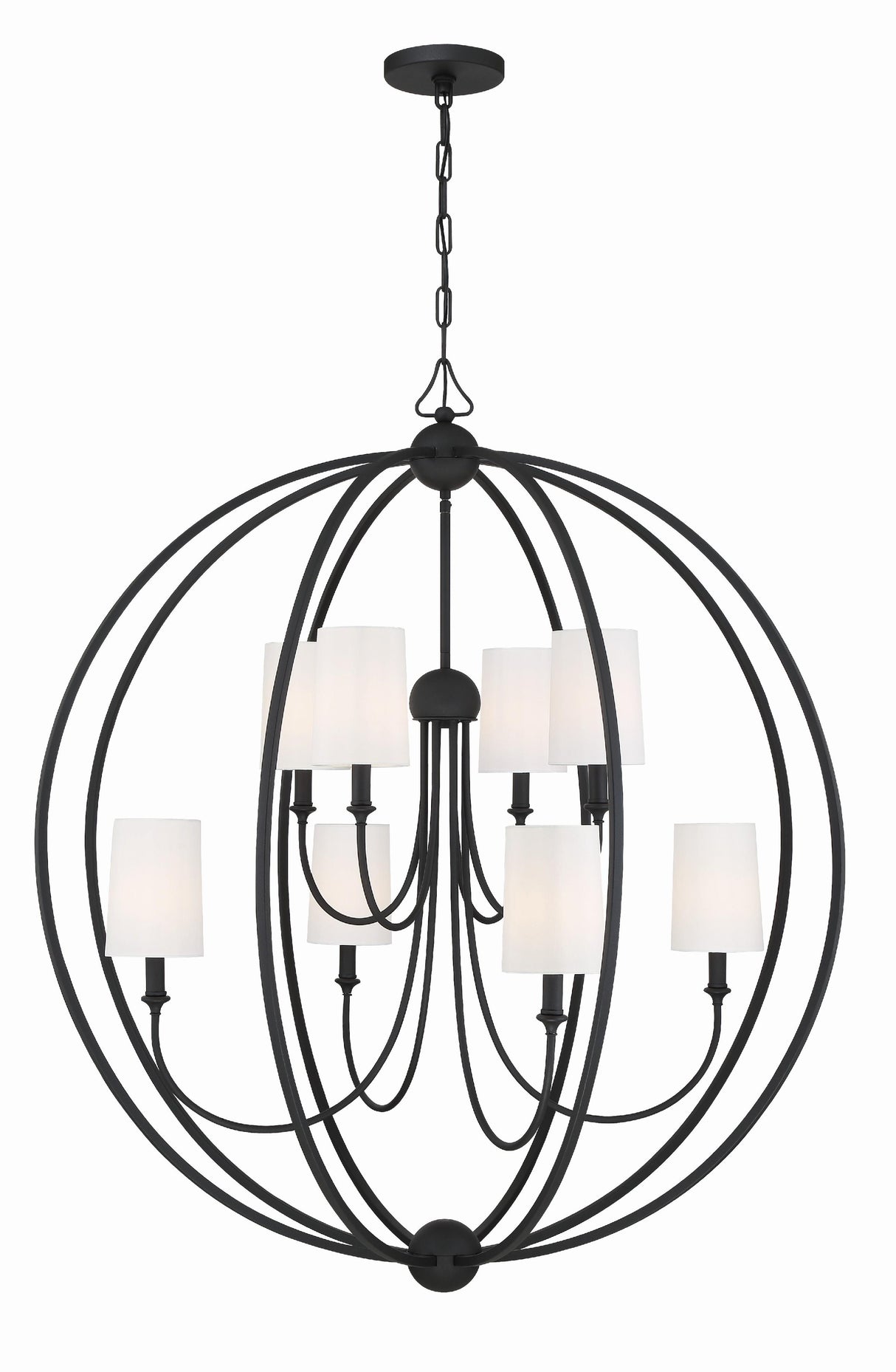 Crystorama Libby Langdon Sylvan 8 Light Black Forged Chandelier