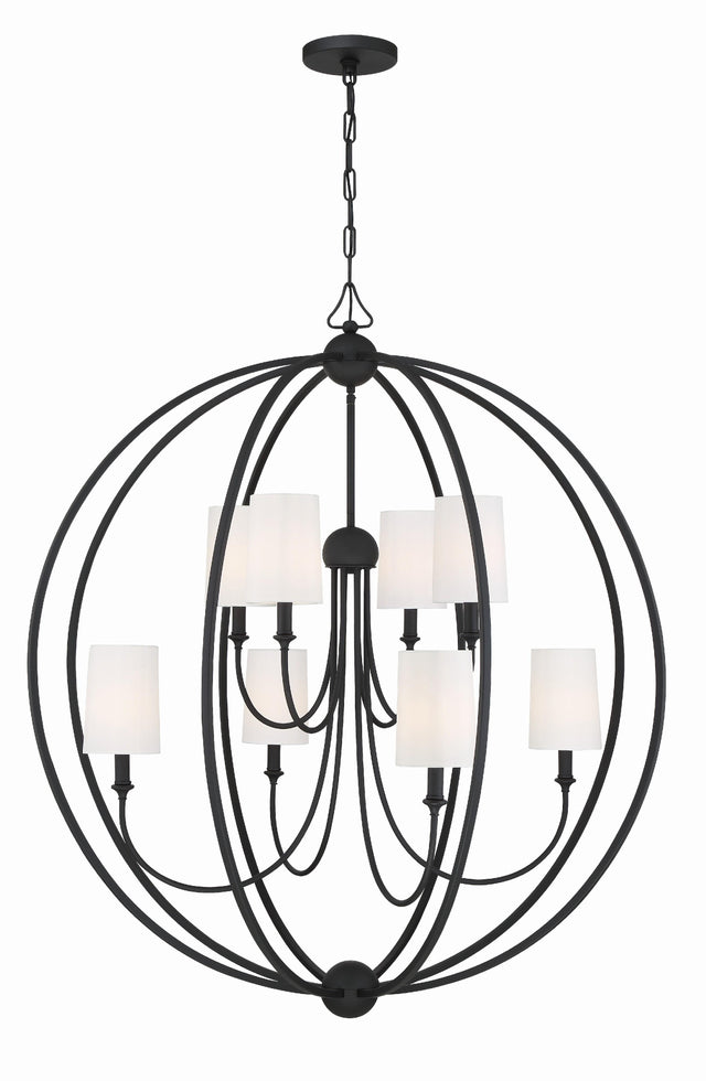 Crystorama Libby Langdon Sylvan 8 Light Black Forged Chandelier